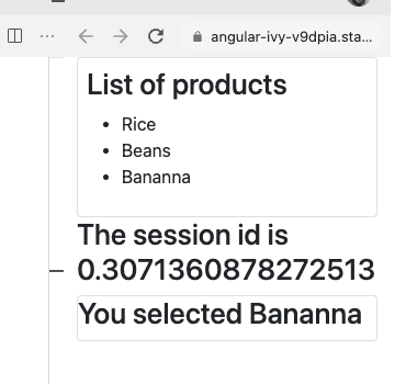Getting the selected from observable.